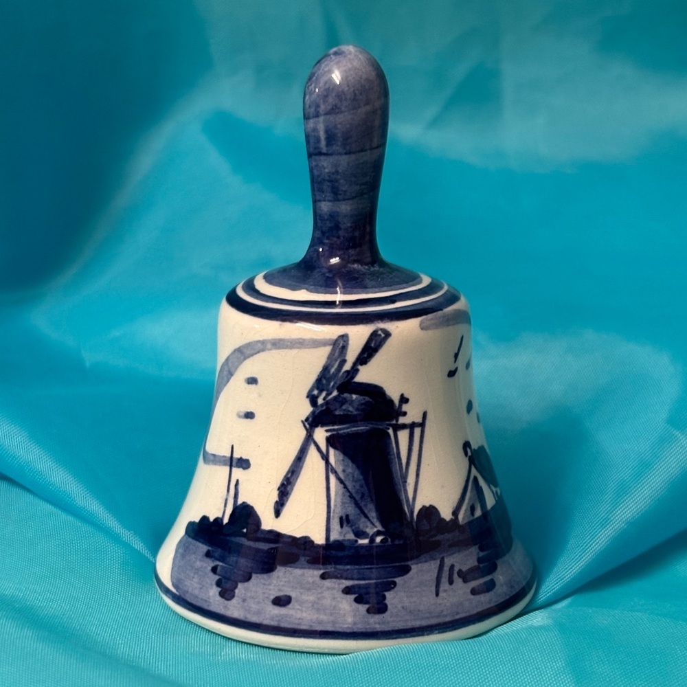 Vintage Holland Delfts Windmill Design Bell